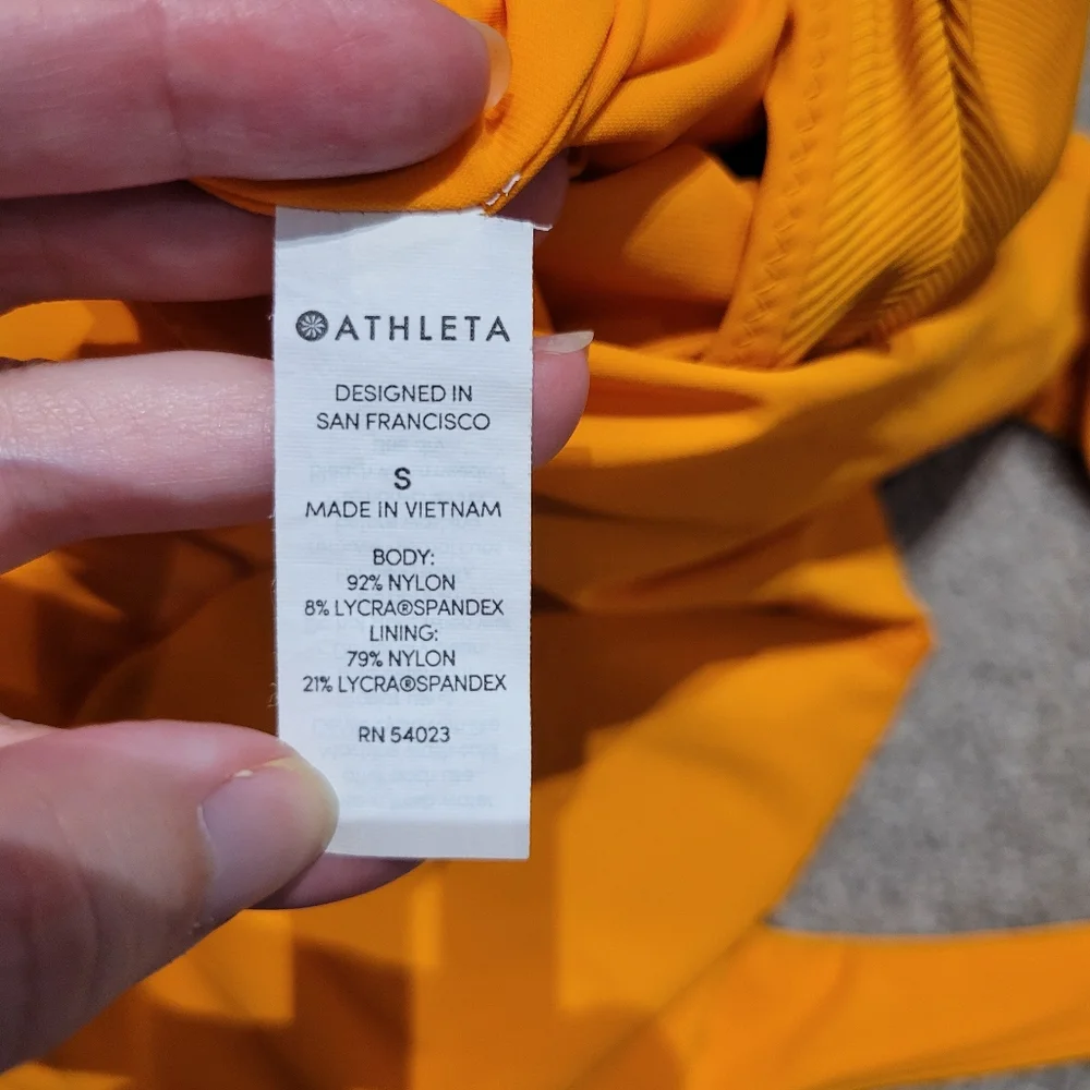 Athleta Cloudbreak‎ Orange Ribbed One-Piece Swimsuit